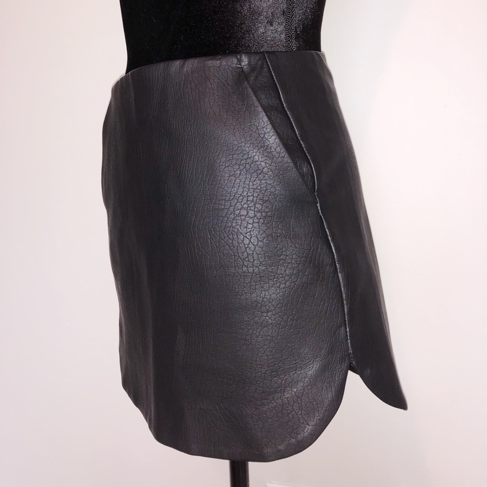 Topshop Black Leather mini skirt